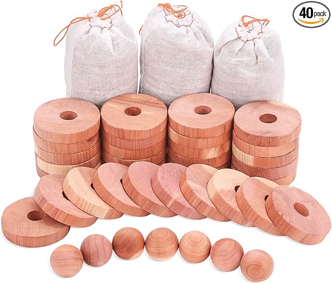 Homode Cedar Chips and Bags, Fresh Cedar Wood Rings and Sachets by Homode
