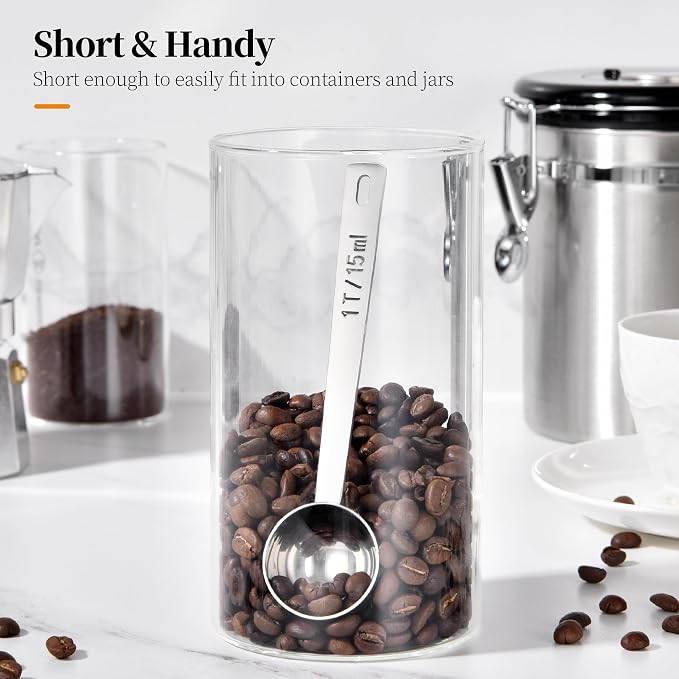 Long Handle Coffee Scoop: 5.64 Inch 18/8 Stainless Steel 1 Tablespoon Metal - Image 5
