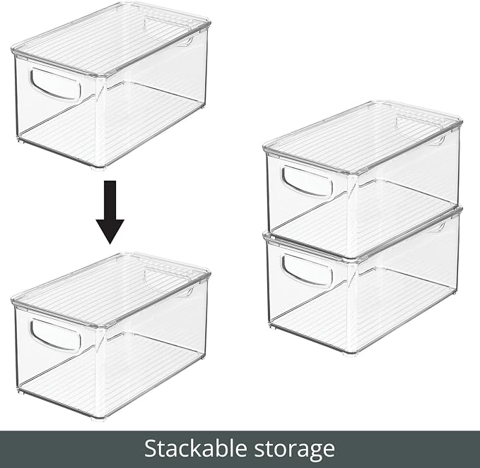 mDesign Plastic Deep Storage Bin Box Container - Image 5