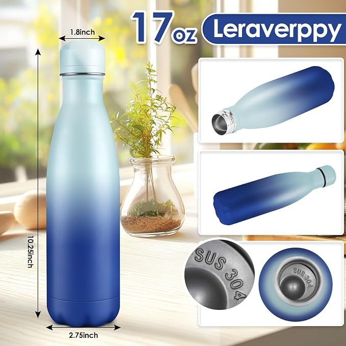 17oz Cola-Bottle Shaped Stainless Steel Leak-proof Water Bottle, Double Wall - Image 2