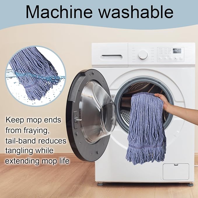 JERIA 16 Pack Heavy Duty Mop Head Replacements, String Mop Head - Image 6
