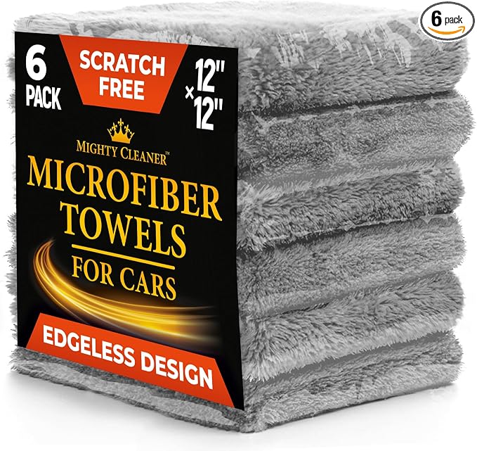 Edgeless Microfiber Towels for Cars – 6pk by MightyCleaner