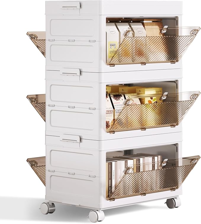 QudraKast 3-Tier Stackable Plastic Storage Bins - 67QT Stackable Storage Bins - by QudraKast