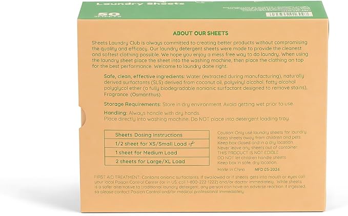 Sheets Laundry Club Laundry Detergent Sheets – 50 Sheets, Fresh Linen, - Image 2
