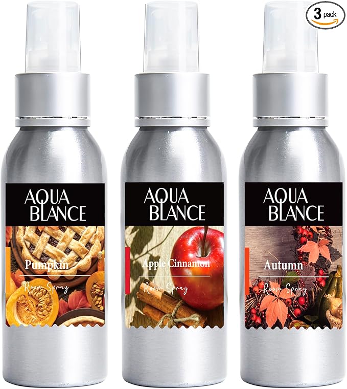 Fragrant Room Spray, Apple Cinnamon, 3 x 3.4 fl oz, Air Fresheners Odor by AQUABLANCE