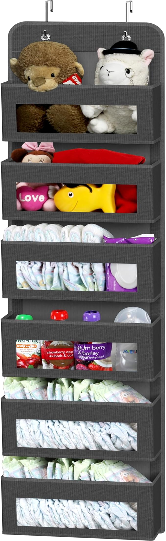 Simple Houseware 6 Clear Window Pocket Over Closet Door Storage Hanging by SimpleHouseware