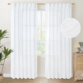 YoungsTex White Linen Curtains 80 Inch Length by YoungsTex