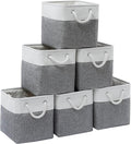 11 x 11 Inch Storage Cubes, 6 Pack Large Collapsible Fabric Storage Bin by ISEMINGLA