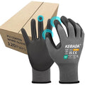 Kebada Safety Work Gloves, 120 Pairs Bulk Pack, Touchscreen, PU Coated by KEBADA