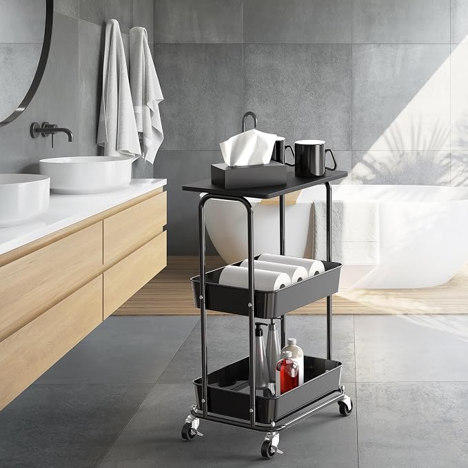 Simple Houseware 2-Tier Rolling Utility Cart - Image 8