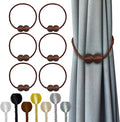 Hion Magnetic Curtain Tiebacks Dark Brown 6 Pack, Curtain Tiebacks Buckles by Hion