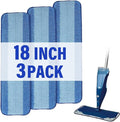 18 inch Mop Pads Refills, 3 Pack Microfiber Reusable Replacement Mop Pads Flat by PANDAGRIP