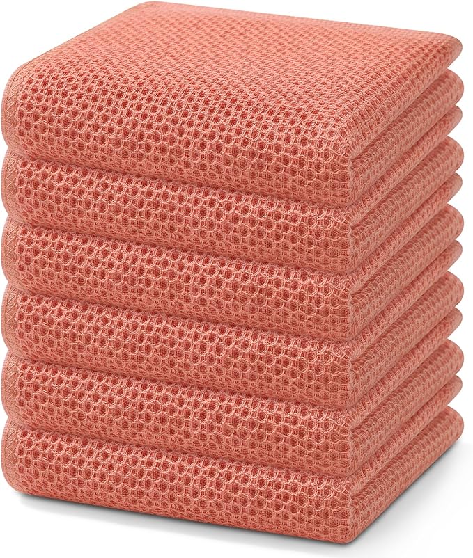 Homaxy 100% Cotton Waffle Weave Kitchen Dish Towels, Ultra Soft Absorbent Quick by Homaxy