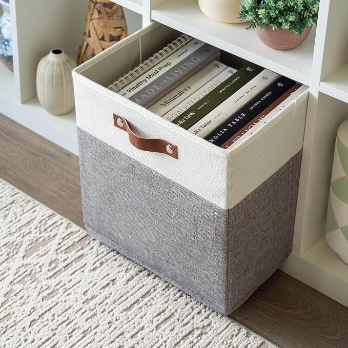 OrganiHaus 13x13 Cube Fabric Storage Bins Set of 4, Fabric Storage Cubes w/ - Image 5