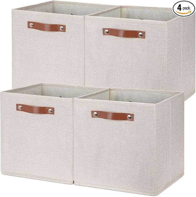 Temary Cube Storage Bins 12 Inch Storage Cubes 4PCs Fabric Organizer Bins Boxes by TEMARY