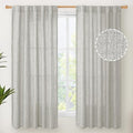 YoungsTex Light Grey Linen Curtains 63 Inch Length by YoungsTex