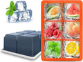 Silicone Ice Cube Trays with Lids, Large Square Ice Cube Molds by Excnorm
