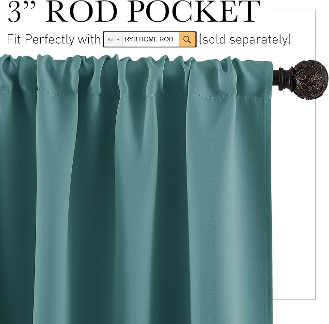 RYB HOME Kitchen Curtains Blackout - Image 2