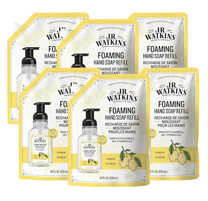 J.R. Watkins Foaming Hand Soap Refills, Alcohol-Free Hand Wash, Cruelty-Free by JRWatkins