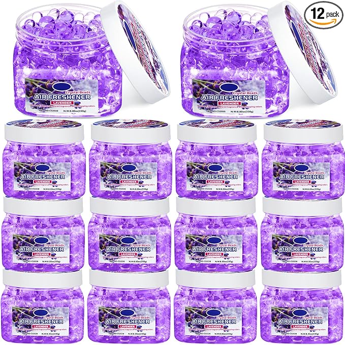 12 Pcs Air Freshener Gel Bulk Odor Eliminator Gel Beads 8 oz Long Lasting Air by Dansib