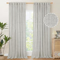 YoungsTex Light Grey Linen Curtains 95 Inches Long by YoungsTex