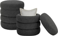 Round Ottoman with Storage Boucle Ottoman Stool with Storage Removable Lid by Krcix