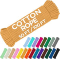TECEUM Cotton Rope 3/16” – 100 FT – Strong All-Purpose Braided Rope – Natural by TECEUM