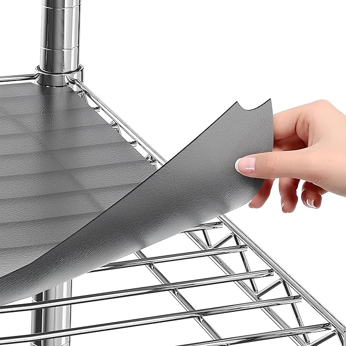 Shelf Liners for Wire Shelf System: Set of 5 in Graphite: 13.4 x 23.2 inch: by Sterling+Shelf+Liners