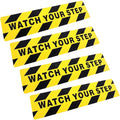 Boao 4 Pieces Watch Your Step Stickers Sign 6 x 24 Inch Caution Watch Your Step by Boao