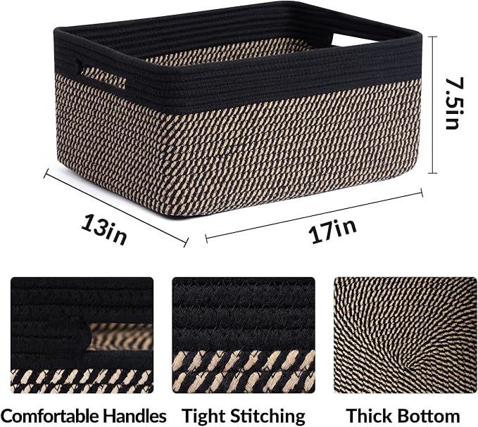 Large Storage Baskets for Organizing, Closet Shelf Baskets for Clothes Blanket - Image 2
