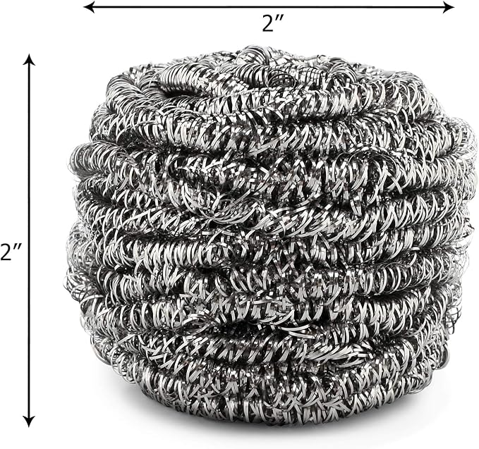 12 Pack Stainless Steel Scourers by Scrub It – Steel Wool Scrubber Pad Used - Image 3