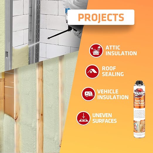Kraken Bond Fastcoat Fire Rated Spray Foam Insulation Closed Cell in a Can 480 - Image 7