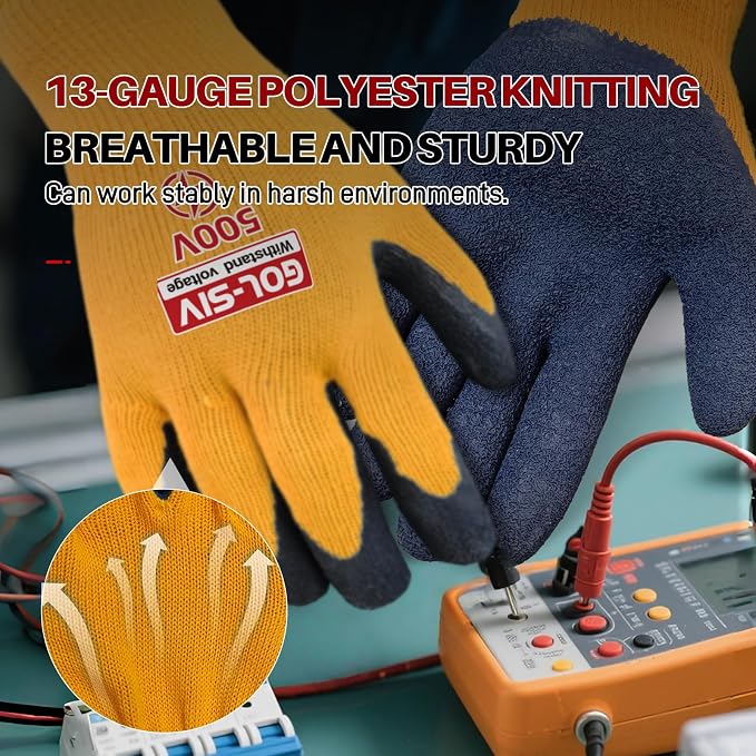 Electrical Insulated Gloves, 500V High Voltage Resistance Electrician Safety - Image 5
