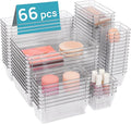 Vtopmart 66 PCS Clear Plastic Drawer Organizer Bins, 4-Size Versatile Bathroom by Vtopmart