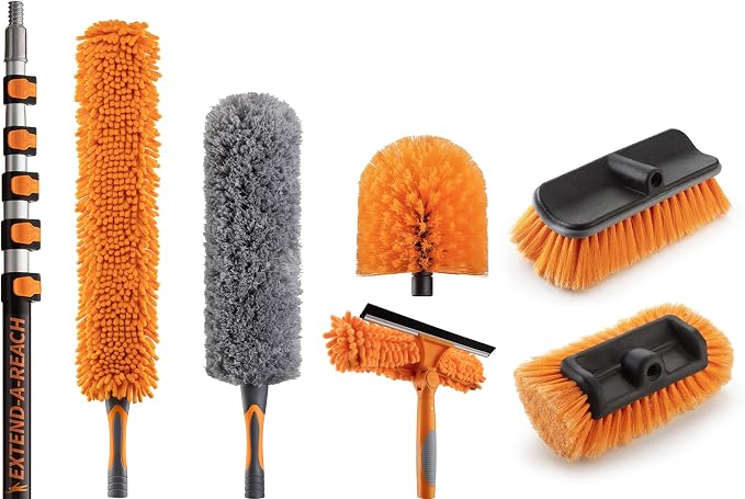 30 Foot High Reach Telescoping Duster Kit and Vinyl Siding Brushes by EXTEND-A-REACH