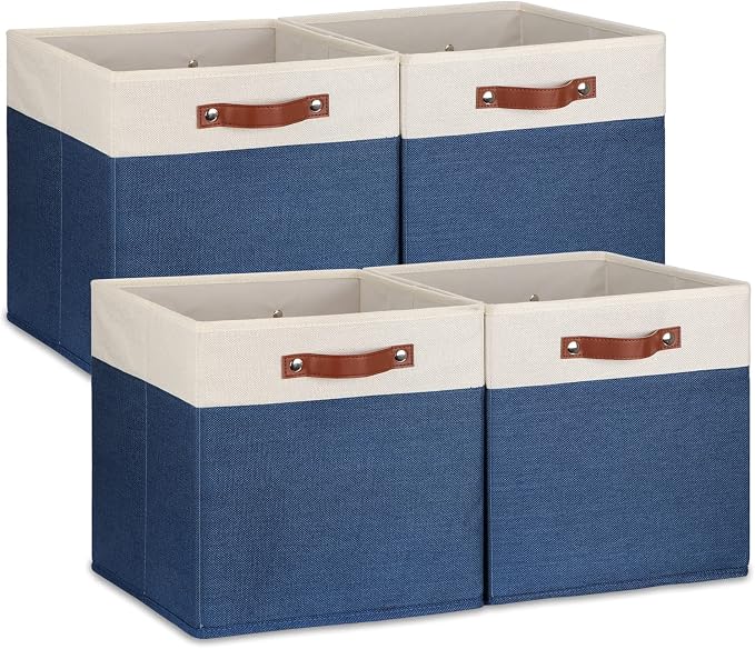 Temary Fabric Storage Bins for Cube Organizer 4 Pack Cube Storage Bins 13 by TEMARY
