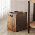 Retro Office Trash Can, Iron and Wood Combination Bedroom Garbage Can, by Huxitocan