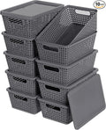 Plastic Storage Baskets With Lid, Storage Bins by Unknown