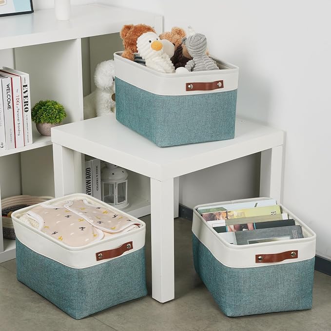 DULLEMELO Storage Baskets for Organizing, Rectangular Fabric Storage Bins - Image 4