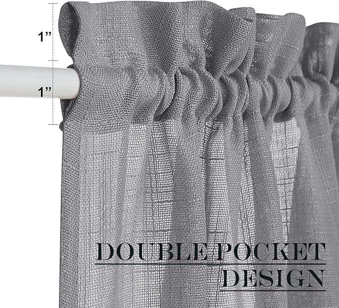NICETOWN Sheer Door Curtains, Side Small Window Treatment, Farmhouse French - Image 5