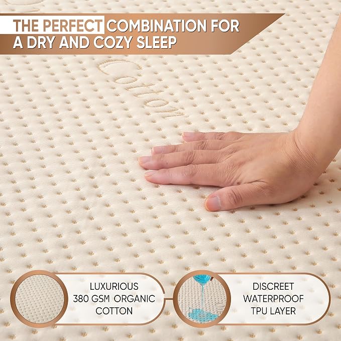 Luxury Waterproof Organic Mattress Protector Twin - Image 2
