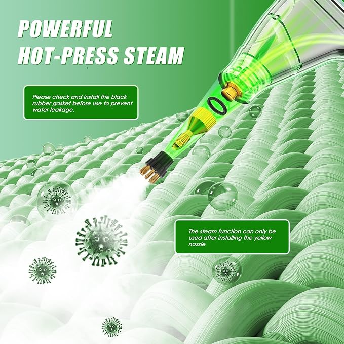 7-in-1 Handheld Steam Cleaner, 2200W High Pressure Steam Cleaner, 1.2L Portable - Image 2
