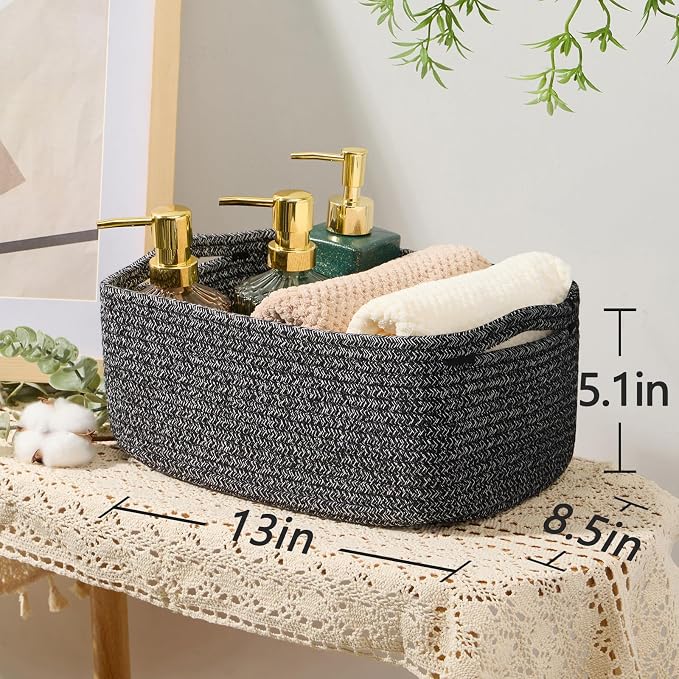 Small Storage Baskets for Organizing | Closet Organizer Bins | Shelf Toy Basket - Image 3