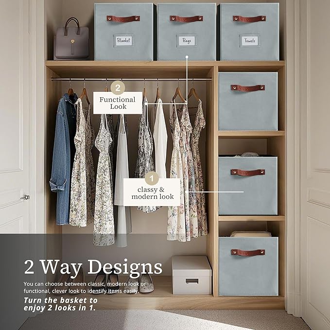 DECOMOMO Storage Cubes, Fabric Organizer Bins - Image 4