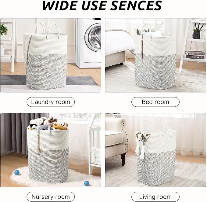 Woven Laundry Basket for Clothes, 100 L Large Rectangle Laundry Hampers - Image 7