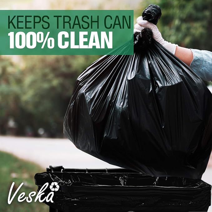 Veska 95-96 Gallon Trash Bags Heavy Duty 95-96 Gallon Trash Bags Large Black - Image 6