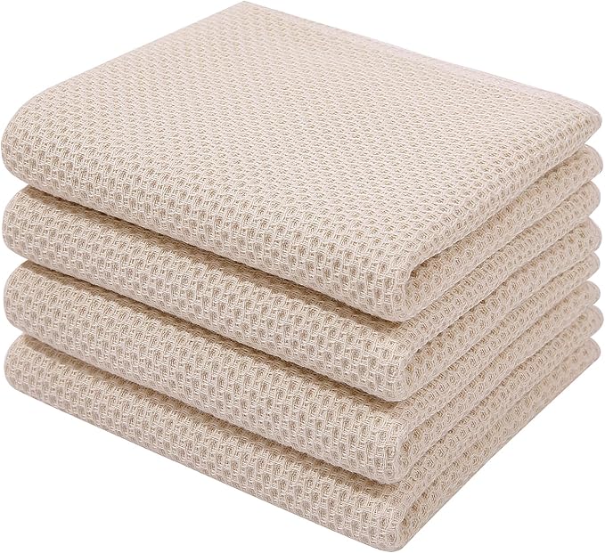 Homaxy 100% Cotton Waffle Weave Kitchen Dish Towels, Ultra Soft Absorbent Quick by Homaxy