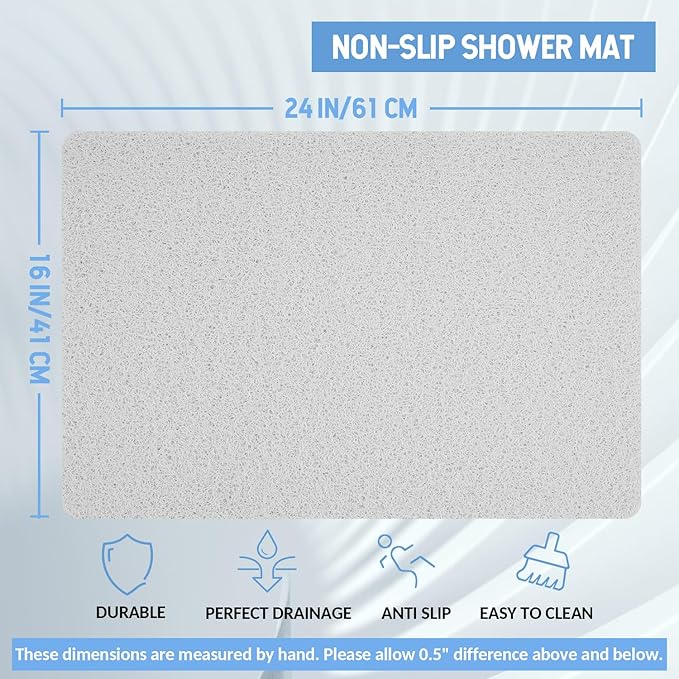 Non-Slip Bathtub Mat, Anti Slip Shower Mat, Fast Drying Bathtub Mats, Foot - Image 2