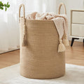 Jute Woven Rope Laundry Hamper, Tall Laundry Basket by Fionasmagic