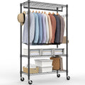 Heavy Duty Rolling Garment Rack 3 Tiers Adjustable Wire Shelving Clothes Rack by MEIGAOPLASTICANDMETALHKCOLIMITED